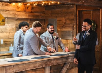 Wedding reception at Lupines & Lace with happy guests and rustic charm.